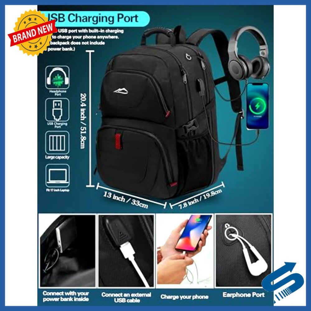 Extra Large Laptop Backpack Tsa Approved Anti The… - image 4